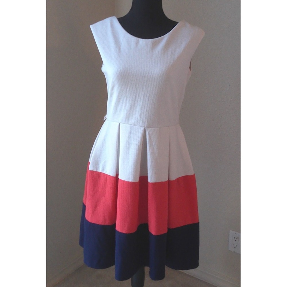 TIANA B WOMENS COLORBLOCK SLEEVELESS DRESS SIZE 4